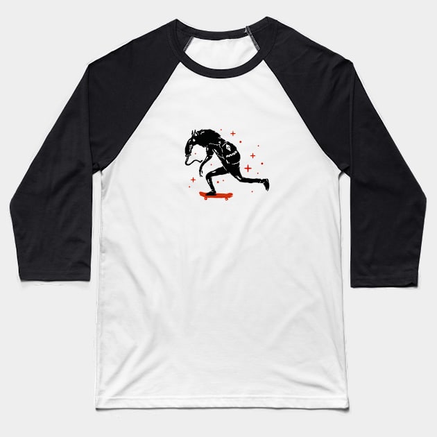 Skateboard, Anteater Skater, Anteater Skateboarding Baseball T-Shirt by Makushkin28